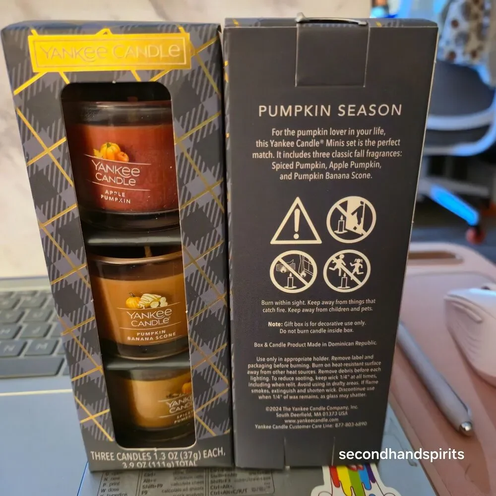 2 Boxes Of 3 Yankee Candle Minis Pumpkin Season Gift Set